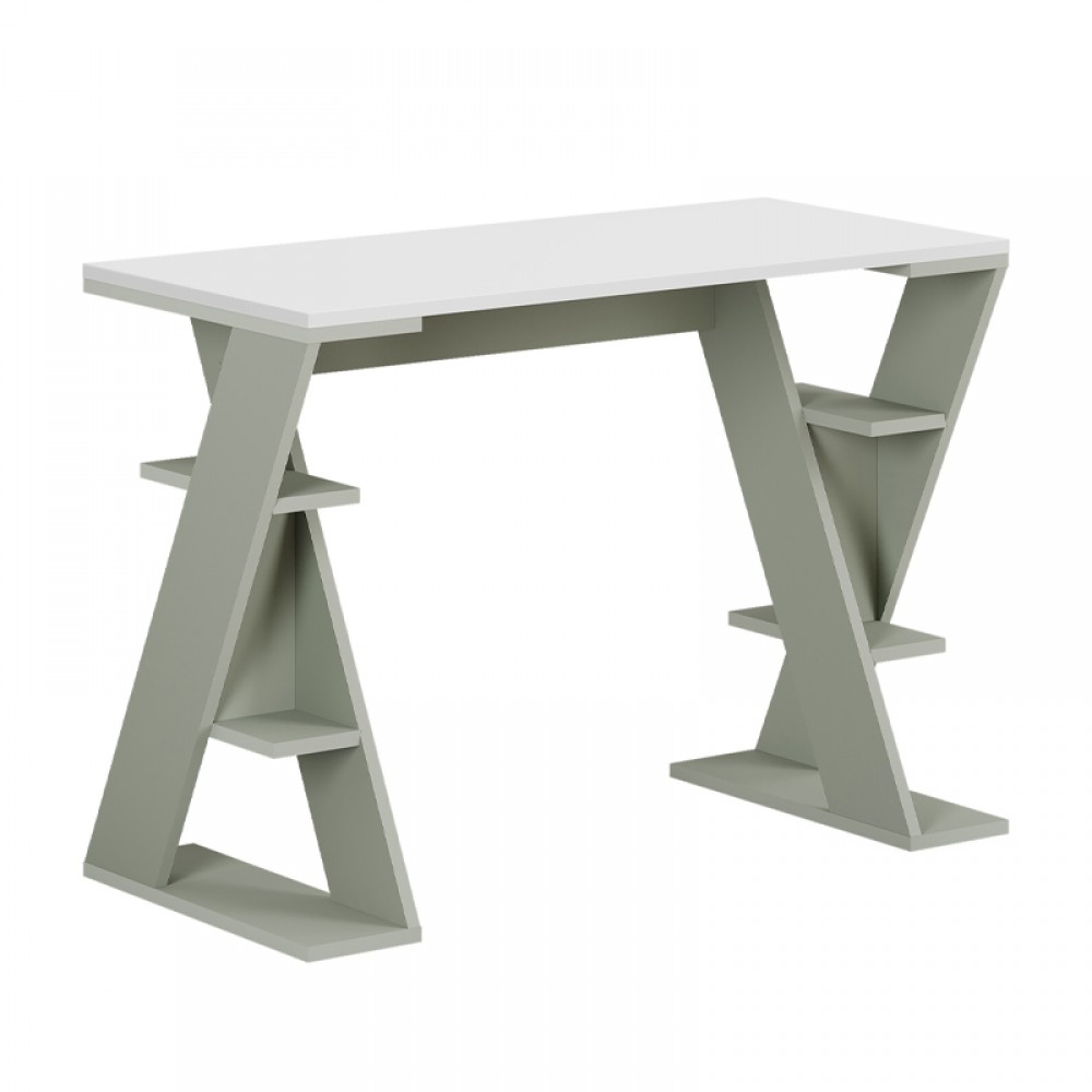 Γραφείο εργασίας Papillon Megapap χρώμα ash green - λευκό 106x50x75εκ