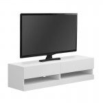 Έπιπλο τηλεόρασης επιτοίχιο Moon Megapap με LED χρώμα λευκό 120x33,8x30εκ.