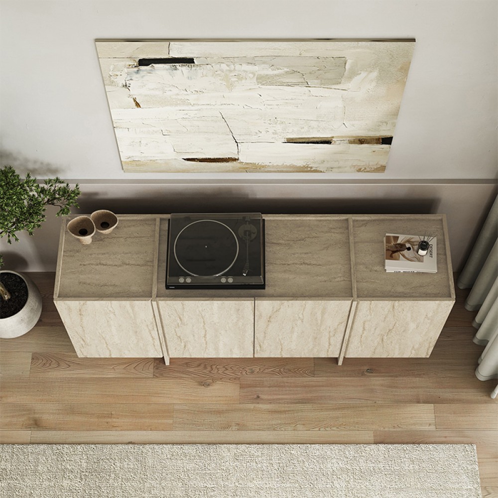 Μπουφές Dorma Megapap χρώμα travertine 180x45x80,2εκ.