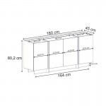 Μπουφές Dorma Megapap χρώμα travertine 180x45x80,2εκ.