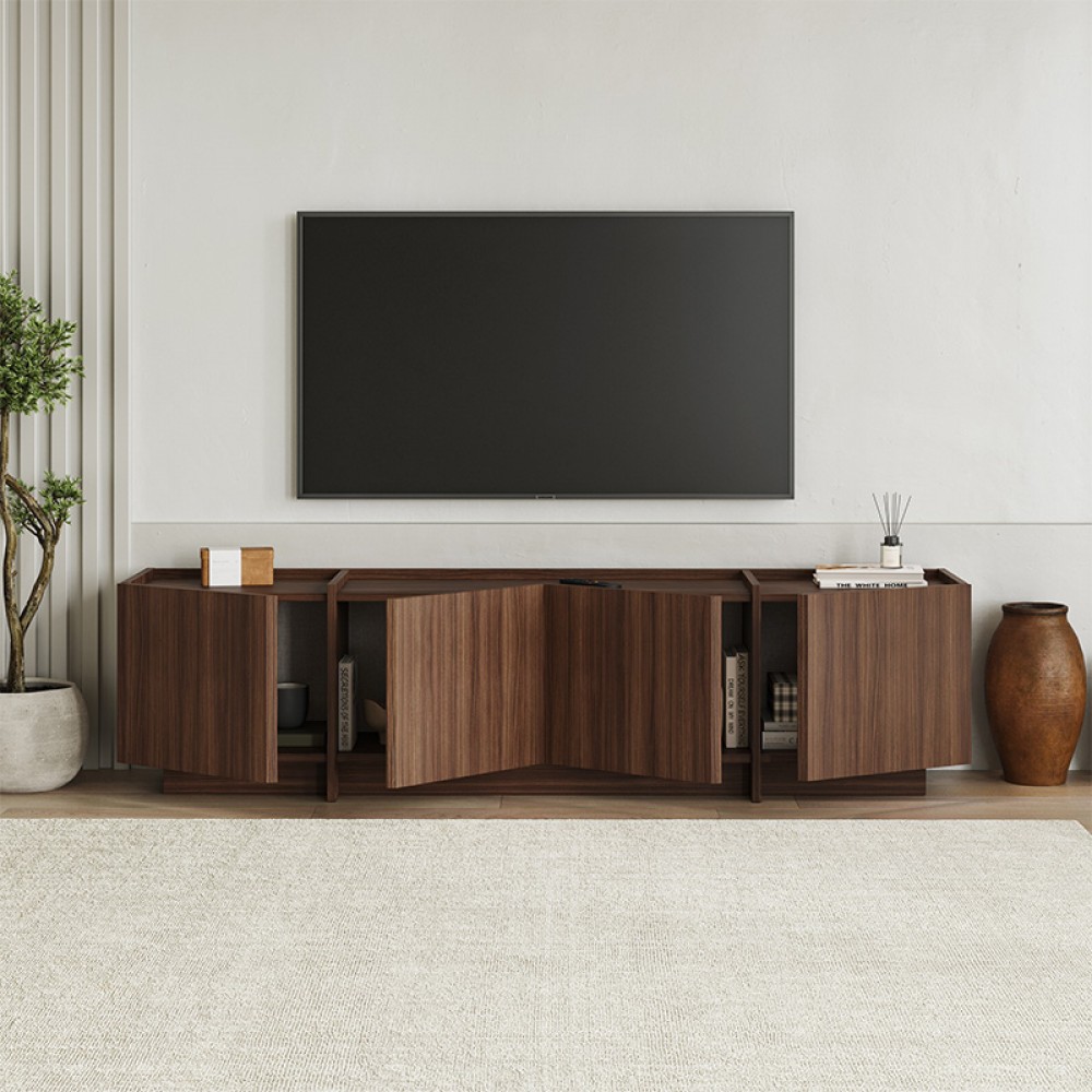 Έπιπλο τηλεόρασης Lowen Megapap χρώμα καρυδί milano 180x35x46,2εκ.