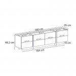 Έπιπλο τηλεόρασης Lowen Megapap χρώμα travertine 180x35x46,2εκ.