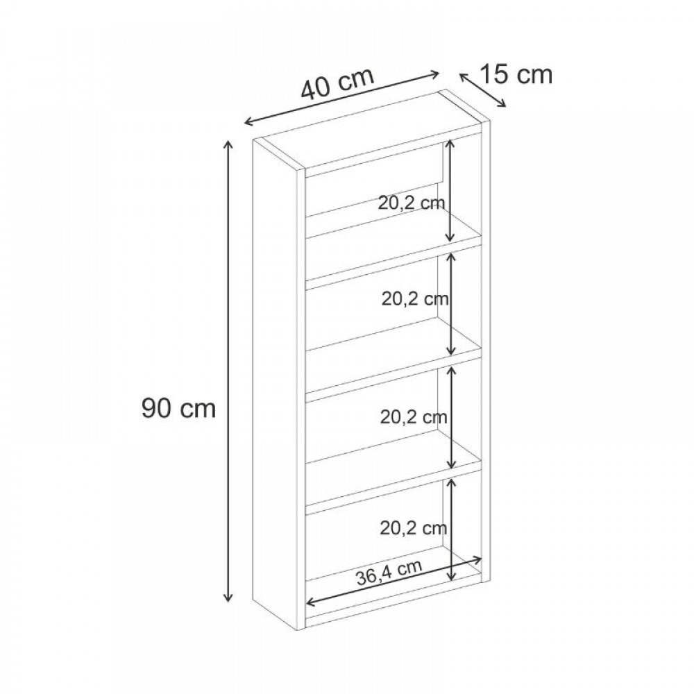 Ραφιέρα τοίχου Rafina Megapap χρώμα sapphire oak 40x15x90εκ.