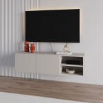 Έπιπλο τηλεόρασης επιτοίχιο Conrad Megapap χρώμα sandstone 140x35x38εκ.