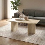 Τραπεζάκι σαλονιού Hillary Megapap χρώμα travertine 100x60x41,8εκ.