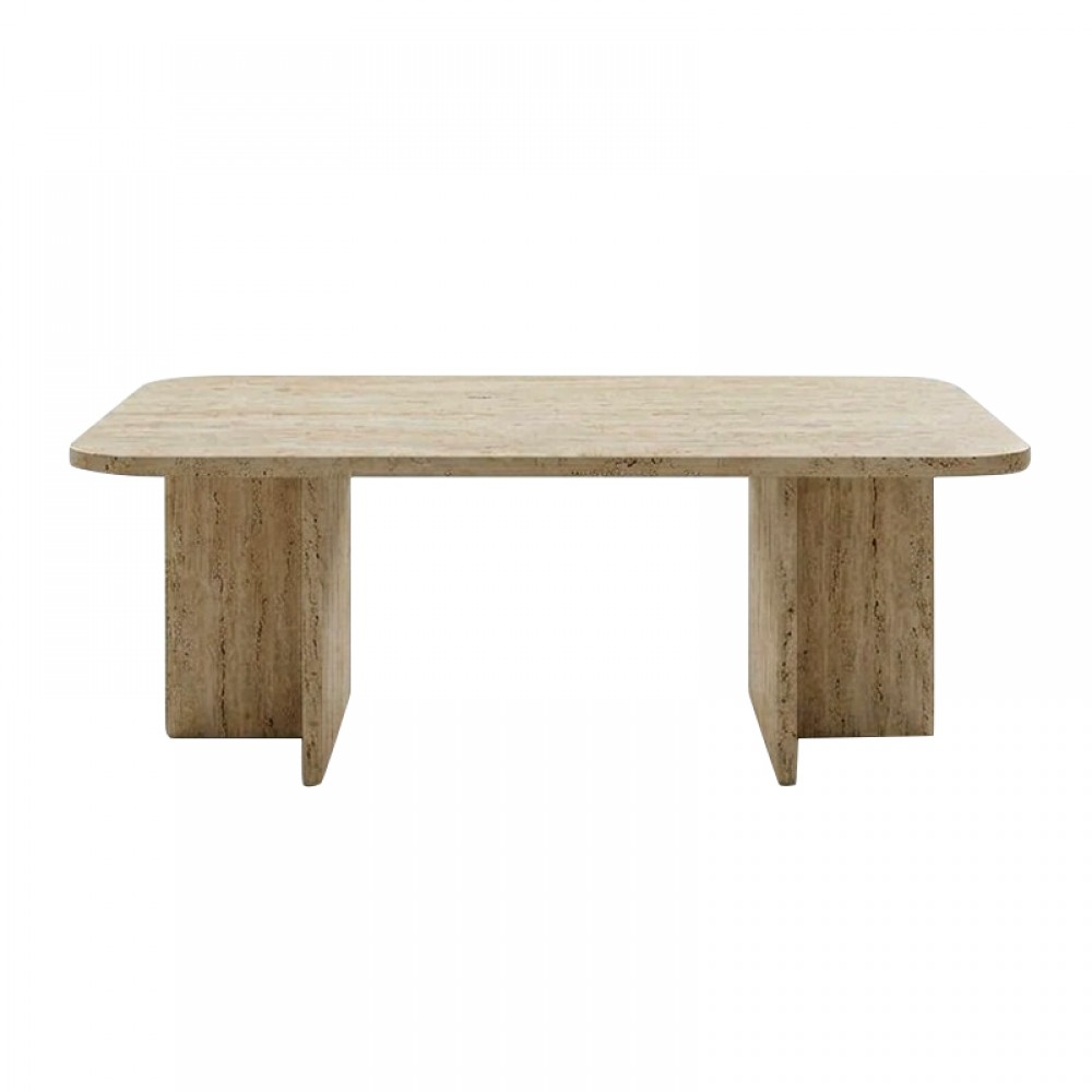 Τραπεζάκι σαλονιού Hillary Megapap χρώμα travertine 100x60x41,8εκ.