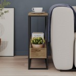 Τραπεζάκι βοηθητικό Lido Megapap χρώμα καρυδί Ud 60x22x62εκ.