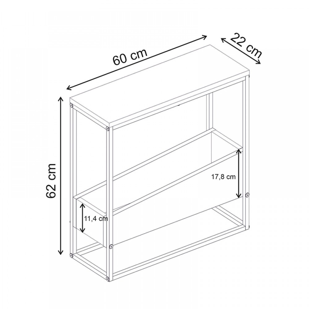 Τραπεζάκι βοηθητικό Lido Megapap χρώμα καρυδί Ud 60x22x62εκ.