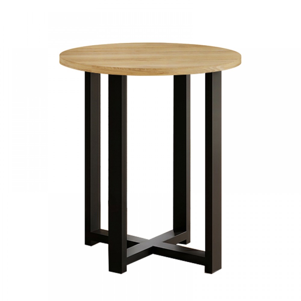 Τραπεζάκι βοηθητικό Mesa Megapap χρώμα sapphire oak Ø45x50εκ.