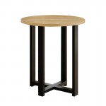 Τραπεζάκι βοηθητικό Mesa Megapap χρώμα sapphire oak Ø45x50εκ.