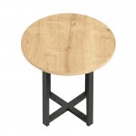 Τραπεζάκι βοηθητικό Mesa Megapap χρώμα sapphire oak Ø45x50εκ.