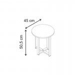 Τραπεζάκι βοηθητικό Mesa Megapap χρώμα sapphire oak Ø45x50εκ.