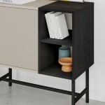 Μπουφές Mona Megapap χρώμα sandstone - black wood 81x40x80εκ.