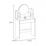 Τουαλέτα με καθρέπτη Idis Megapap χρώμα λευκό 74,8x34,8x135εκ.