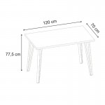 Τραπέζι Xana Megapap χρώμα black wood 120x70x77,5εκ.