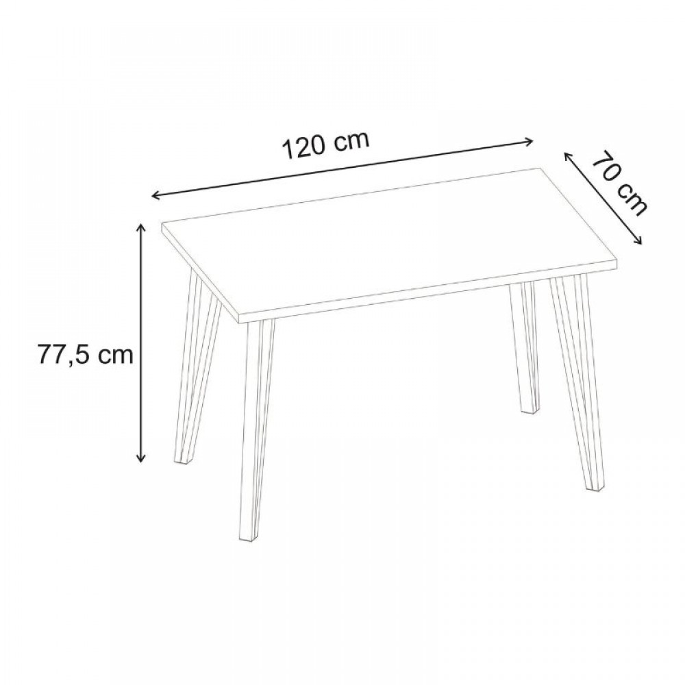 Τραπέζι Xana Megapap χρώμα travertine 120x70x77,5εκ.