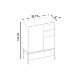 Μπουφές Amira Megapap χρώμα καρυδί Ud - black wood 90x40x125εκ.