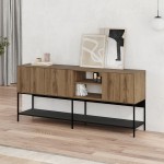 Μπουφές Amira Megapap χρώμα καρυδί Ud - black wood 180x40x80εκ.