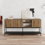 Μπουφές Amira Megapap χρώμα καρυδί Ud - black wood 180x40x80εκ.