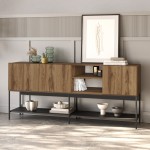 Μπουφές Amira Megapap χρώμα καρυδί Ud - black wood 180x40x80εκ.