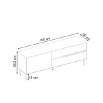 Έπιπλο τηλεόρασης Arch Megapap χρώμα sandstone 150x35x56,5εκ.
