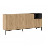 Μπουφές Cailin Megapap χρώμα sepet oak - black wood 180x41,8x80εκ.