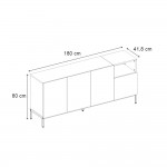 Μπουφές Cailin Megapap χρώμα sepet oak - black wood 180x41,8x80εκ.