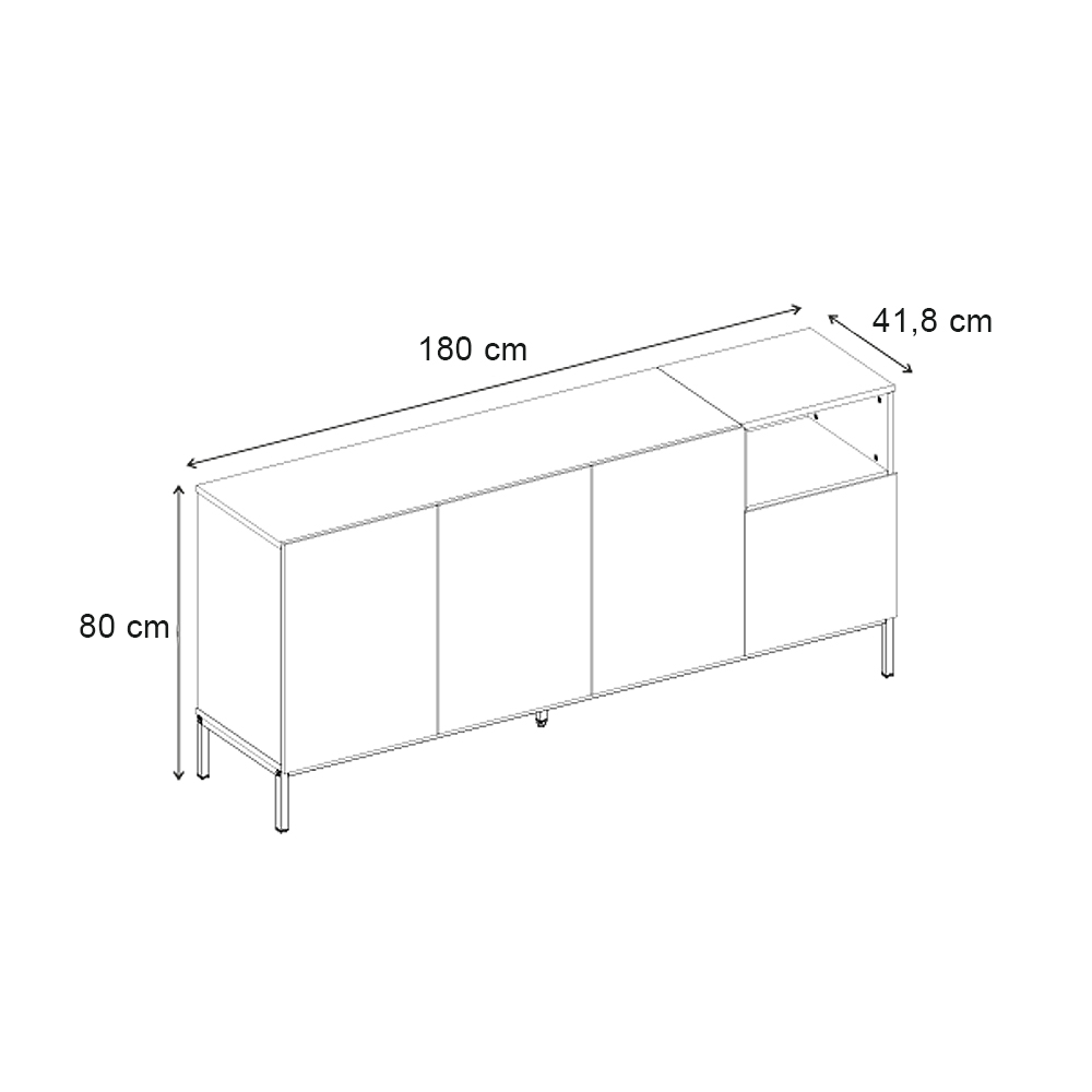 Μπουφές Cailin Megapap χρώμα sandstone - sepet oak 180x41,8x80εκ.