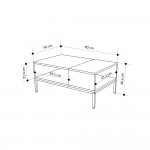 Τραπεζάκι σαλονιού Cailin Megapap χρώμα sepet oak - black wood 90x56x40,6εκ.