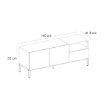 Έπιπλο τηλεόρασης Cailin Megapap χρώμα sepet oak - black wood 140x41,8x55εκ.