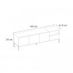 Έπιπλο τηλεόρασης Cailin Megapap χρώμα sepet oak - black wood 180x41,8x55εκ.