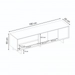 Έπιπλο τηλεόρασης Capri Megapap χρώμα sapphire oak 180x45x55εκ.