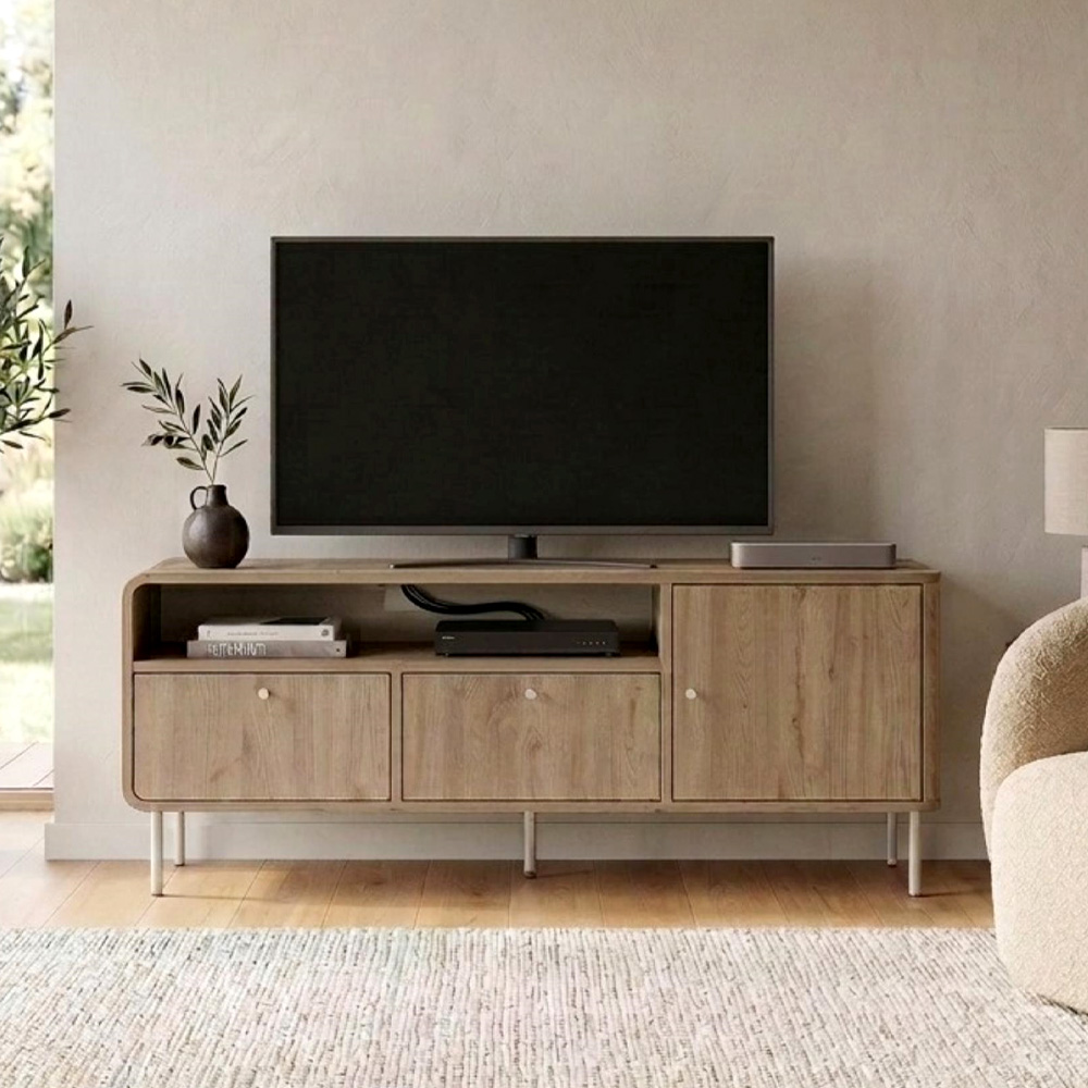 Έπιπλο τηλεόρασης Colia Megapap χρώμα sepet oak 140,3x34x55,7εκ.
