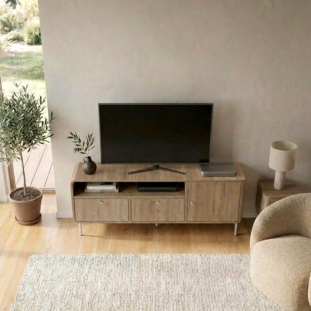 Έπιπλο τηλεόρασης Colia Megapap χρώμα sepet oak 140,3x34x55,7εκ.