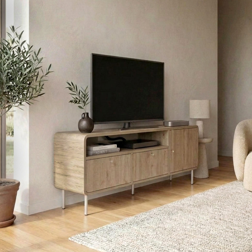 Έπιπλο τηλεόρασης Colia Megapap χρώμα sepet oak 140,3x34x55,7εκ.