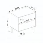 Κομοδίνο Marquise Megapap χρώμα sandstone 50x35x52,3εκ.