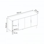 Μπουφές Marquise Megapap χρώμα sandstone 150x40x78,5εκ.