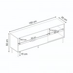 Έπιπλο τηλεόρασης Marquise Megapap χρώμα sandstone 150x35x56εκ.