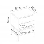 Κομοδίνο Mars Megapap χρώμα καρυδί Ud 45x35x58εκ.