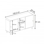 Μπουφές Doro Megapap χρώμα sepet oak 150,2x39x81εκ.