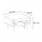 Τραπεζάκι σαλονιού Draen Megapap χρώμα sepet oak 70,3x50x38,7εκ.