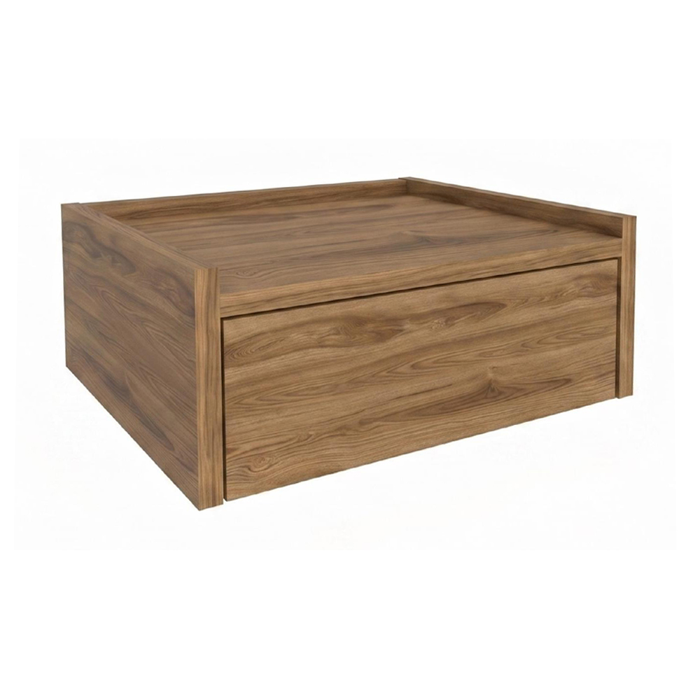 Κομοδίνο επιτοίχιο Brisa Megapap χρώμα καρυδί Ud 42x35x18,2εκ.