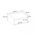 Κομοδίνο επιτοίχιο Brisa Megapap χρώμα καρυδί Ud 42x35x18,2εκ.