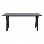 Τραπέζι Walter Megapap Mdf - μεταλλικό χρώμα σκούρο γκρι σκυροδέματος 140x80x75εκ.