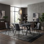 Τραπέζι Walter Megapap Mdf - μεταλλικό χρώμα σκούρο γκρι σκυροδέματος 160x80x75εκ.