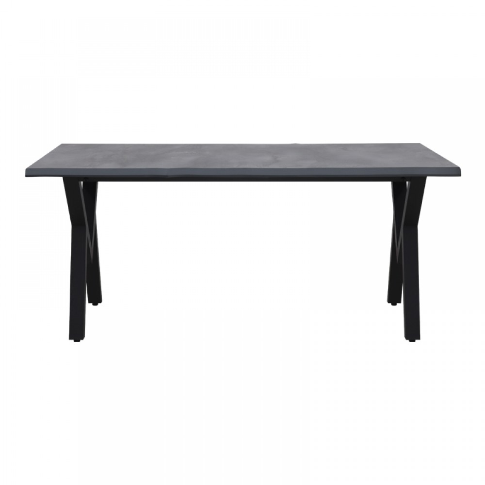 Τραπέζι Walter Megapap Mdf - μεταλλικό χρώμα σκούρο γκρι σκυροδέματος 160x80x75εκ.