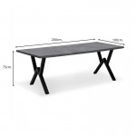 Τραπέζι Walter Megapap Mdf - μεταλλικό χρώμα σκούρο γκρι σκυροδέματος 200x100x75εκ.