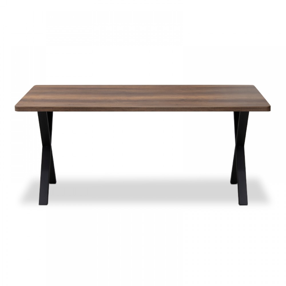 Τραπέζι Jeremy Megapap Mdf - μεταλλικό χρώμα καρυδί 160x80x75εκ.