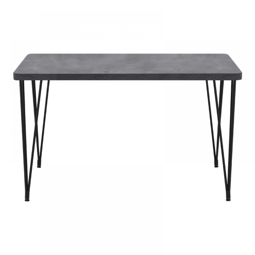 Τραπέζι Roger Megapap Mdf - μεταλλικό χρώμα σκούρο γκρι σκυροδέματος 120x70x75εκ.