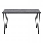 Τραπέζι Roger Megapap Mdf - μεταλλικό χρώμα σκούρο γκρι σκυροδέματος 120x70x75εκ.